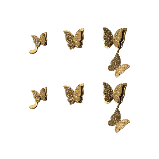 3 Aretes mariposas